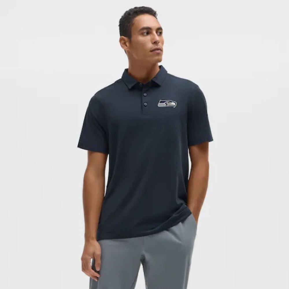 Lululemon Seattle Seahawks Polo Shirt Men’s Large Navy NFL BNWT